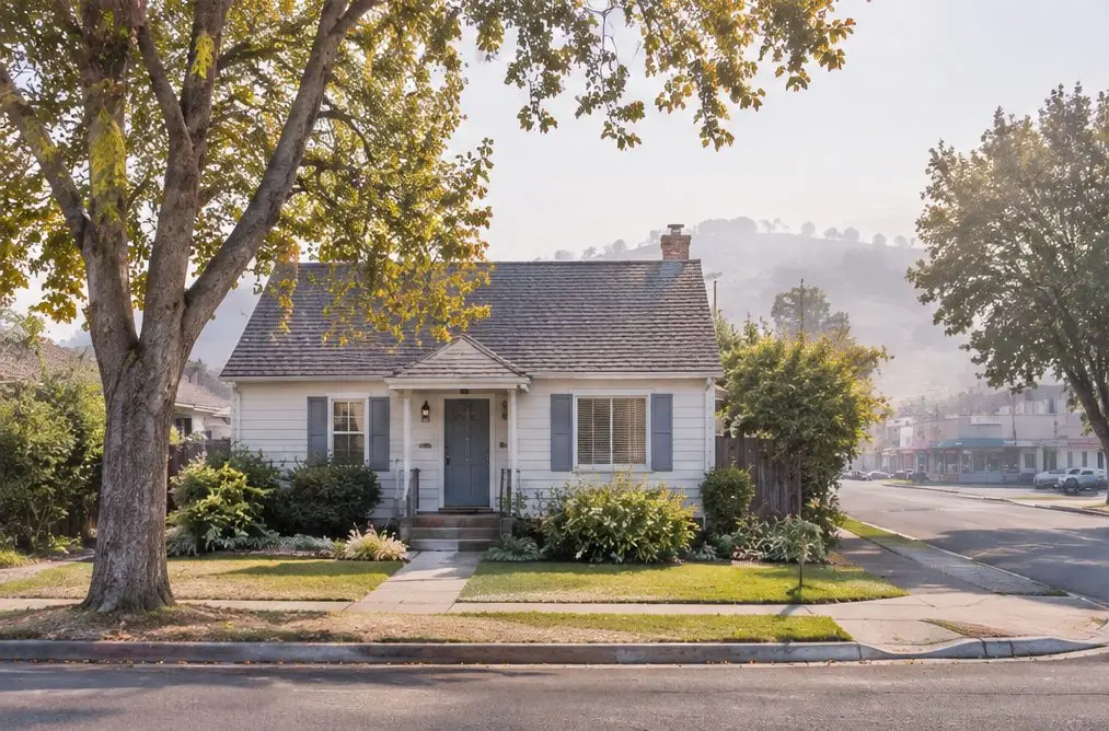 Illustration: a painted house in a typical Downtown and Burbank street