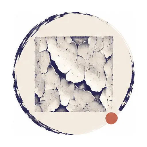 Schematic: Peeling or chalking areas, more scraping